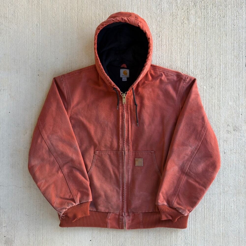 Carhartt J130 RDO faded orange hooded work wear jacket